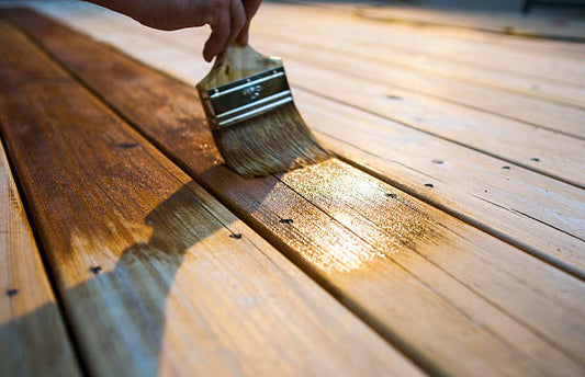 Staining decks and fences